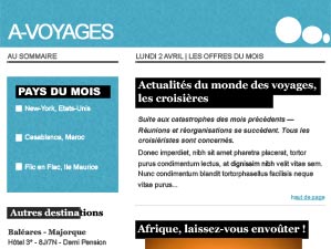 maquette email voyages